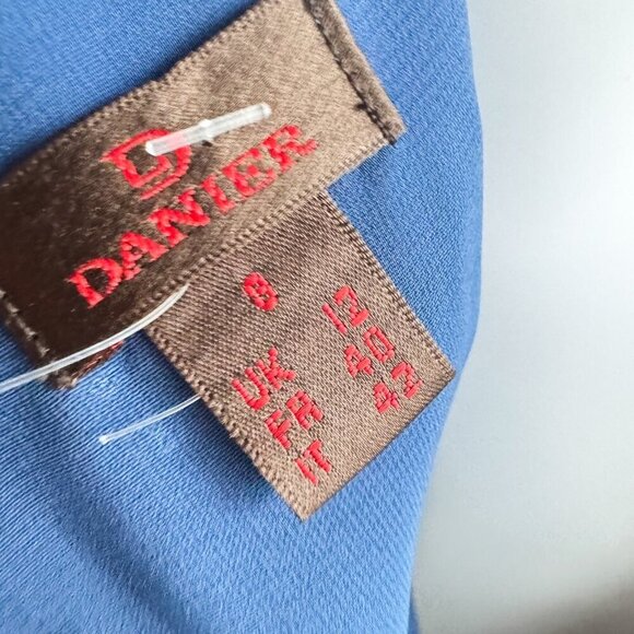 Danier Leather Blue Suede Crochet Bodycon Midi Dress 8 - Picture 8 of 8